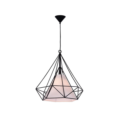 CWI Lighting Diamond 1 Light Down Pendant With Black Finish Model: 9600P20-1-101