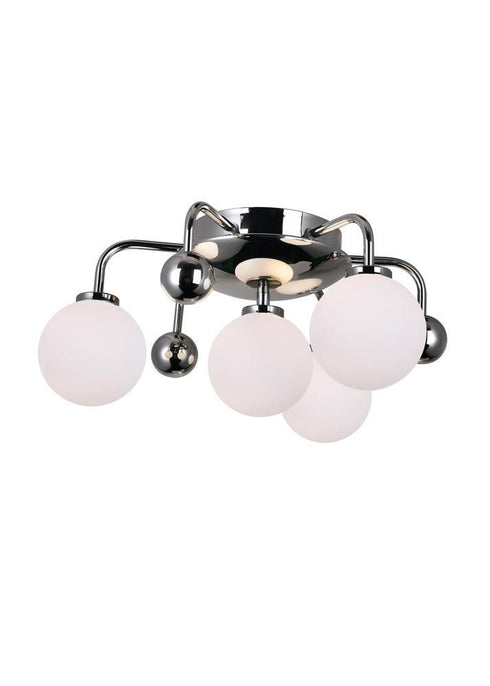 CWI Lighting Element 4 Light Flush Mount With Polished Nickel Model: 1125C16-4-613
