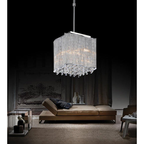 CWI Lighting Elsa 3 Light Drum Shade Mini Pendant With Chrome Model: 5320P10C-S
