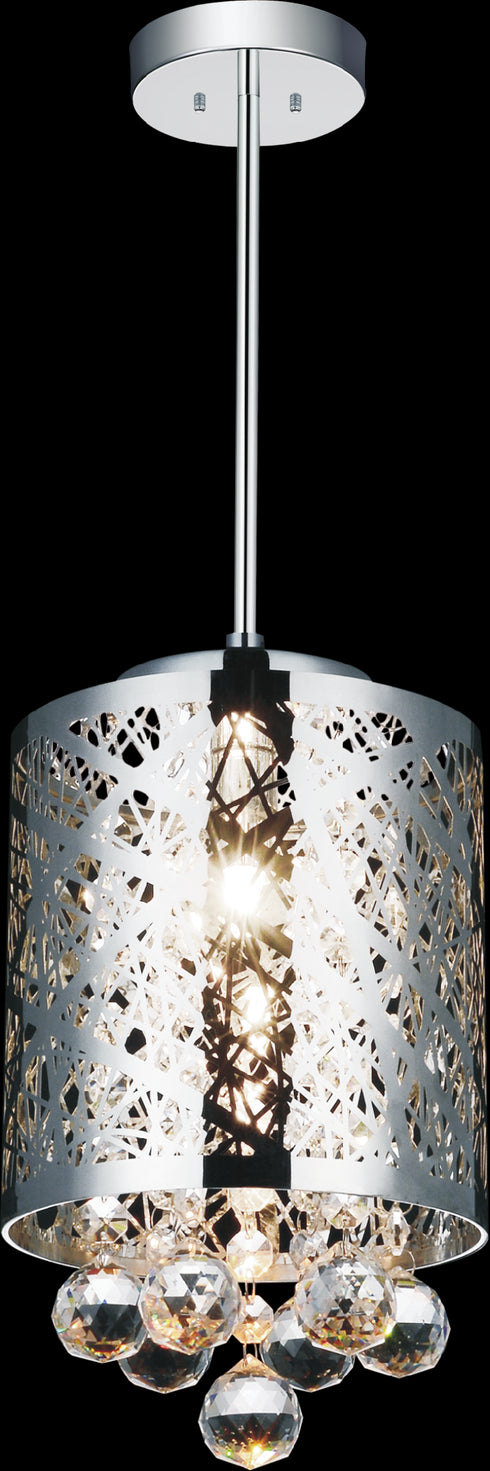 CWI Lighting Eternity 1 Light Drum Shade Mini Pendant With Chrome Model: 5008P6ST