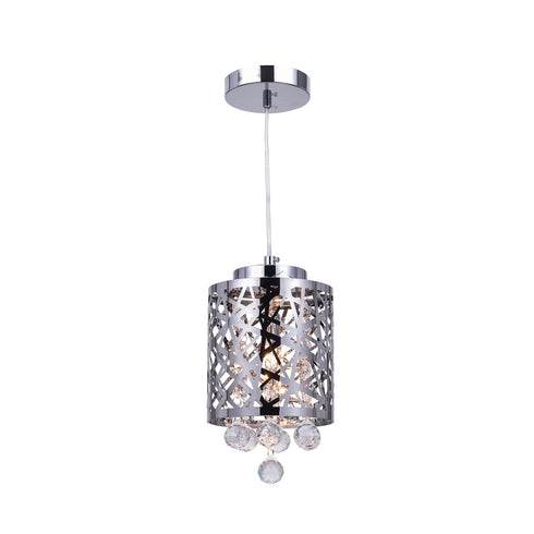 CWI Lighting Eternity 1 Light Drum Shade Mini Pendant With Chrome Model: 5008P6ST