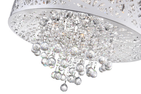 CWI Lighting Eternity 9 Light Drum Shade Chandelier With Chrome Model: 5008P22ST-R