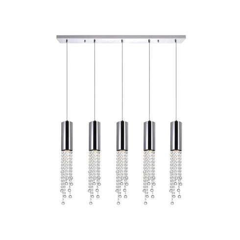 CWI Lighting Extended 5 Light Multi Light Pendant With Chrome Model: 5081P40C-RC