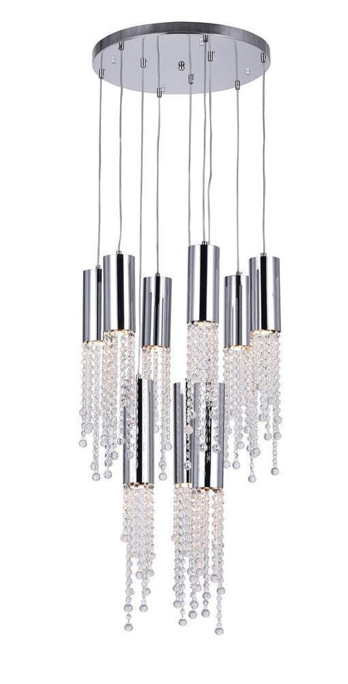 CWI Lighting Extended 9 Light Multi Light Pendant With Chrome Model: 5081P20C-R