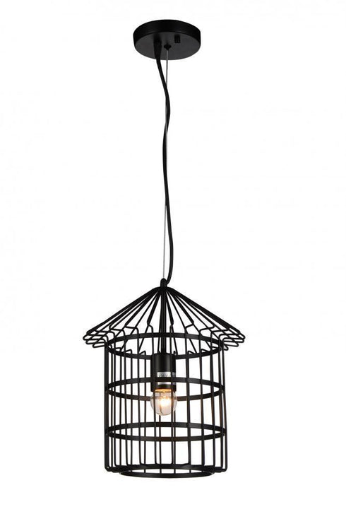 CWI Lighting Figi 1 Light Down Pendant With Black Finish Model: 9637P11-1-101