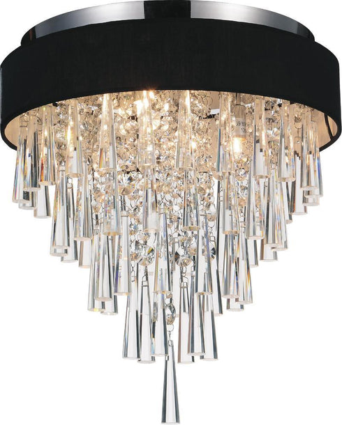 CWI Lighting Franca 4 Light Drum Shade Flush Mount With Chrome Model: 5523C16C (BLACK)