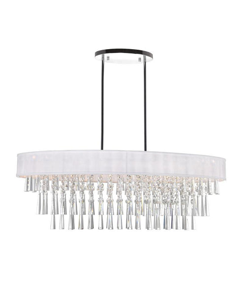 CWI Lighting Franca 8 Light Drum Shade Chandelier With Chrome Model: 5523P38C-O (OFF WHITE)