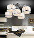 CWI Lighting Frosted 5 Light Drum Shade Flush Mount With Chrome Model: 5479C30C-5