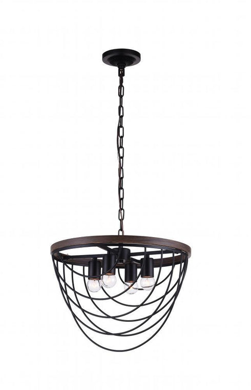 CWI Lighting Gala 4 Light Chandelier With Black Finish Model: 9962P17-4-101