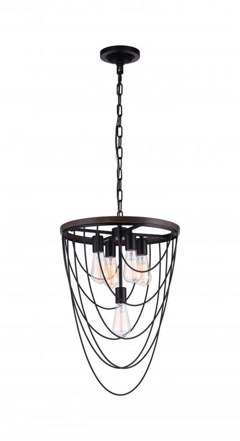 CWI Lighting Gala 5 Light Chandelier With Black Finish Model: 9962P17-5-101