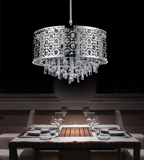 CWI Lighting Galant 6 Light Drum Shade Chandelier With Chrome Model: 5430P20ST-R