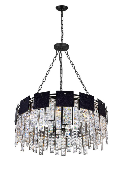 CWI Lighting Glacier 10 Light Down Chandelier With Polished Nickel Model: 1099P32-10-613