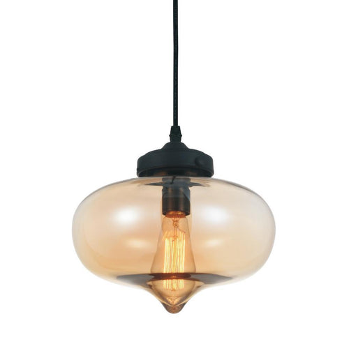 CWI Lighting Glass 1 Light Down Mini Pendant With Transparent Model: 5570P11 - AMBER