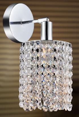 CWI Lighting Glitz 1 Light Bathroom Sconce With Chrome Finish Model: 4281W-R-R (CLEAR)