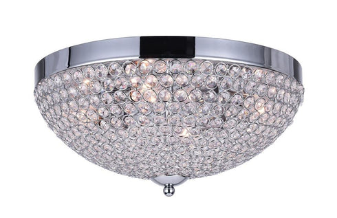 CWI Lighting Globe 4 Light Bowl Flush Mount With Chrome Finish Model: QS8357C16C