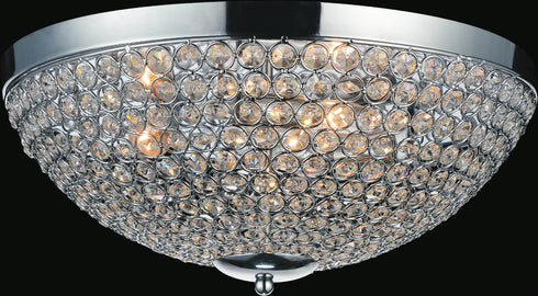 CWI Lighting Globe 4 Light Bowl Flush Mount With Chrome Finish Model: QS8357C16C