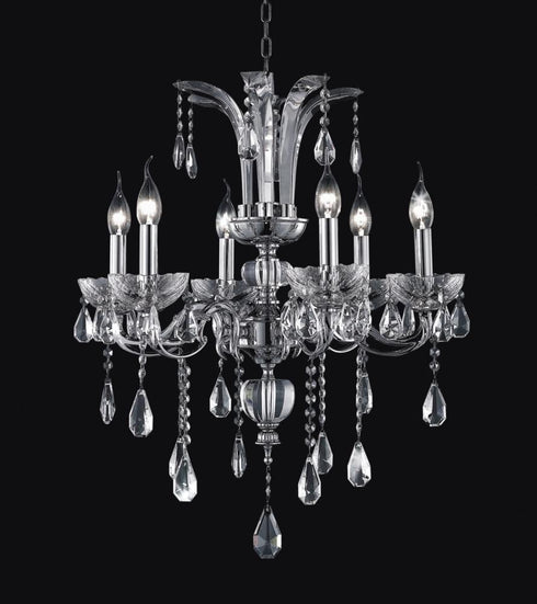 CWI Lighting Glorious 6 Light Up Chandelier With Chrome Finish Model: 2024P24C-6