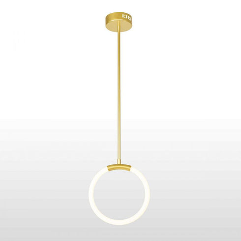CWI Lighting Hoops 1 Light LED Pendant With Satin Gold Finish Model: 1273P10-1-602