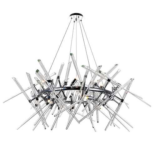 CWI Lighting Icicle 12 Light Chandelier With Chrome Finish Model: 1154P42-12-601-R
