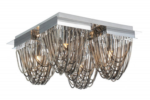 CWI Lighting Isla 4 Light Flush Mount With Chrome Finish Model: 5702C14C-S