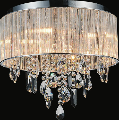 CWI Lighting Jacquimo 9 Light Drum Shade Flush Mount With Chrome Model: 5558C16C