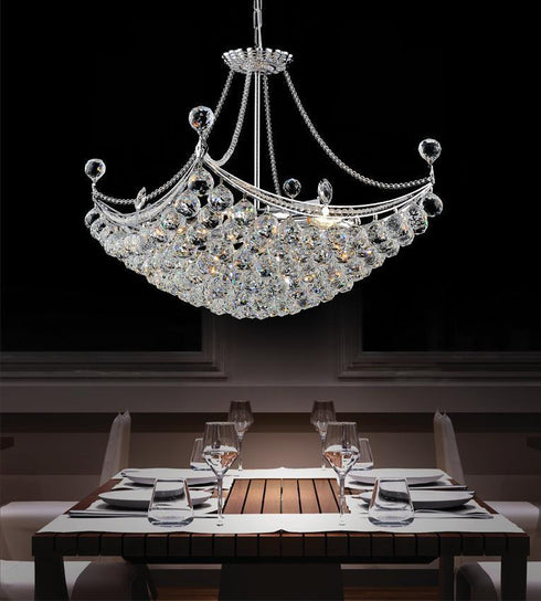 CWI Lighting Jasmine 8 Light Down Chandelier With Chrome Finish Model: 8041P20C-S