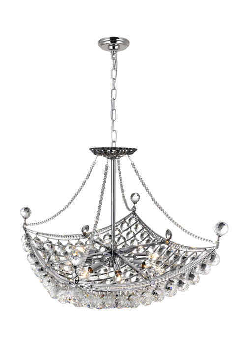 CWI Lighting Jasmine 8 Light Down Chandelier With Chrome Finish Model: 8041P20C-S