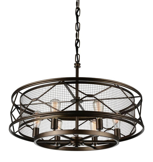 CWI Lighting Kali 6 Light Up Chandelier With Light Brown Finish Model: 9914P32-6-204