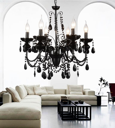 CWI Lighting Keen 6 Light Up Chandelier With Black Finish Model: 5095P22B-6