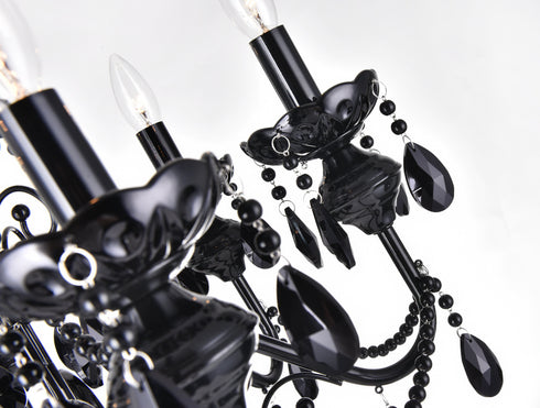 CWI Lighting Keen 6 Light Up Chandelier With Black Finish Model: 5095P22B-6