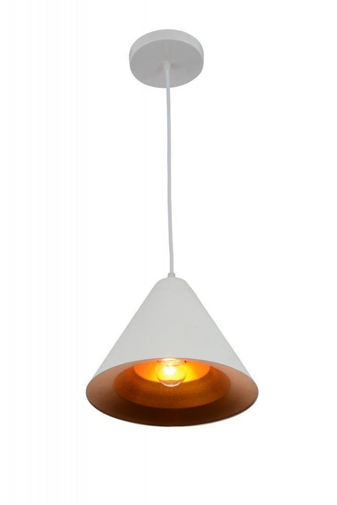 CWI Lighting Keila 1 Light Down Pendant With Matte White & Gold Model: 9666P10-1-142