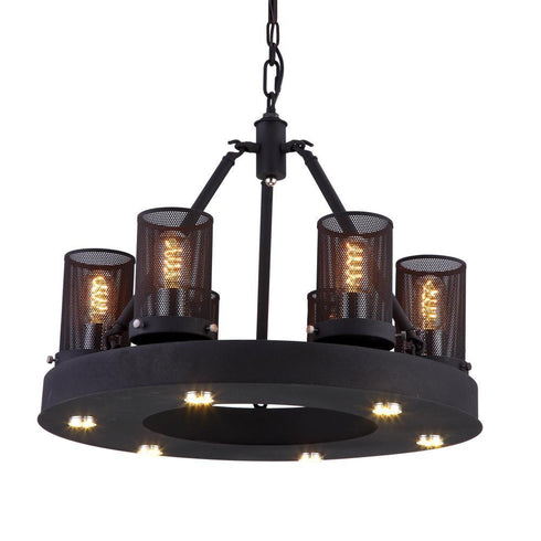 CWI Lighting Kenedi 6 Light Up Chandelier With Rust Finish Model: 9617P22-6-130