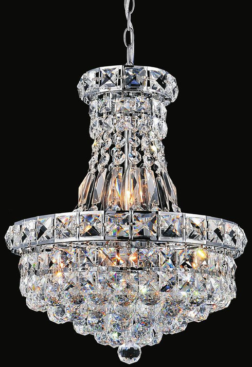 CWI Lighting Luminous 4 Light Mini Chandelier With Chrome Finish Model: 8002P12C