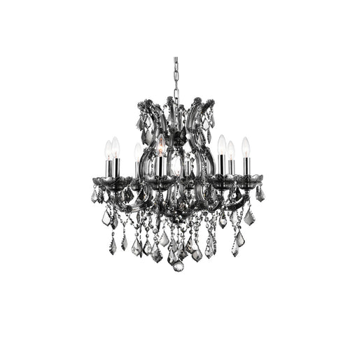 CWI Lighting Maria Theresa 9 Light Up Chandelier With Chrome Finish Model: 8311P24C-9 (CLEAR)