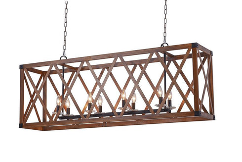 CWI Lighting Marini 8 Light Chandelier With Wood Grain Brown Model: 1033P51-8-230
