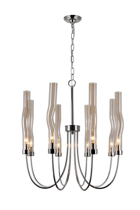 CWI Lighting Meduse 8 Light Chandelier With Polished Nickel Model: 1203P21-8-613