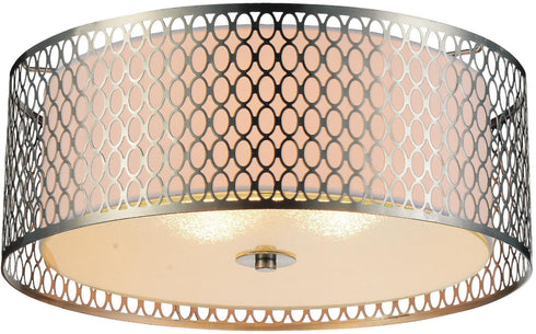 CWI Lighting Mikayla 3 Light Drum Shade Flush Mount With Satin Model: 5555C17SN