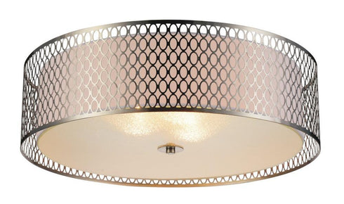 CWI Lighting Mikayla 5 Light Drum Shade Flush Mount With Satin Model: 5555C22SN