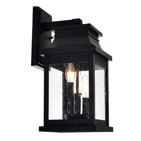 CWI Lighting Milford 3 Light Outdoor Black Wall Lantern Model: 0418W7S-3