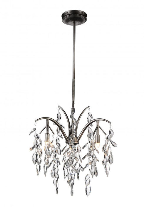 CWI Lighting Napan 3 Light Down Chandelier With Silver Mist Model: 9885P17-3-183