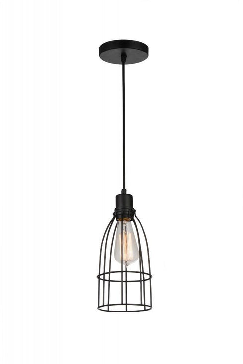CWI Lighting Nestor 1 Light Down Mini Pendant With Black Finish Model: 9635P5-1-101