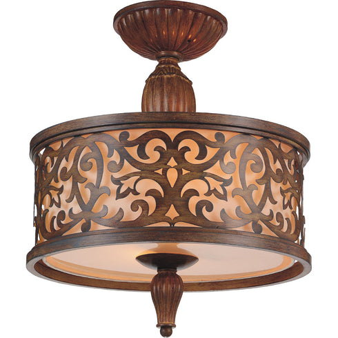 CWI Lighting Nicole 3 Light Drum Shade Flush Mount With Brushed Model: 9807C14-3-116