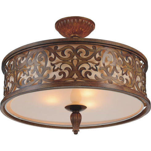 CWI Lighting Nicole 5 Light Drum Shade Flush Mount With Brushed Model: 9807C21-5-116