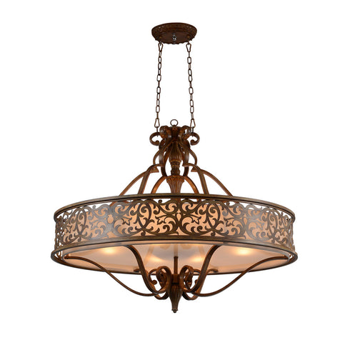 CWI Lighting Nicole 6 Light Drum Shade Chandelier With Brushed Model: 9807P39-6-116