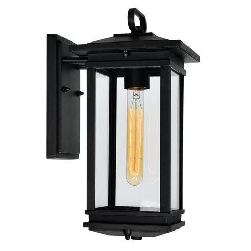 CWI Lighting Oakwood 1 Light Outdoor Black Wall Lantern Model: 0422W7-1-101