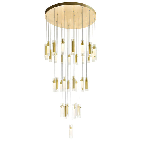 CWI Lighting Olinda LED Integrated Satin Gold Chandelier Model: 1606P33-37-602