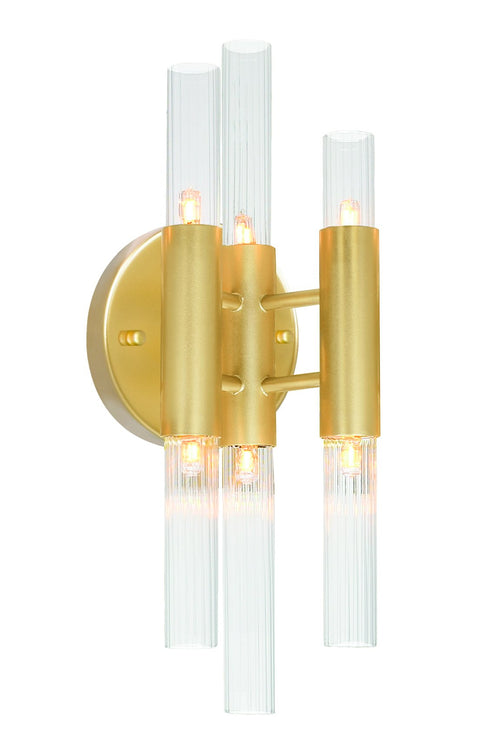 CWI Lighting Orgue 6 Light Sconce With Brass Finish Model: 1120W5-6-602