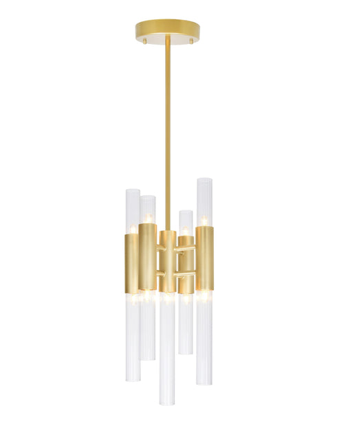CWI Lighting Orgue 9 Light Mini Pendant With Brass Finish Model: 1120P8-9-602