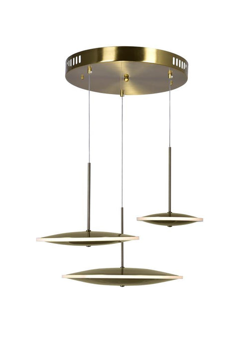 CWI Lighting Ovni LED Pendant With Brass Finish Model: 1204P22-3-625-A