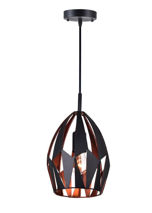 CWI Lighting Oxide 1 Light Down Mini Pendant With Black+copper Model: 1114P8-1-271